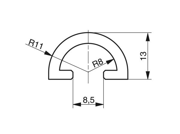 Profili per ringhiere - Profili per convogliamento e trasporto - Murtfeldt GmbH Kunststoffe - Technische Zeichnung 2