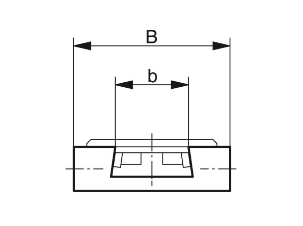 Kurvenführungen für Scharnierbandketten mit Schwalbenschwanzführung - Profile zum Fördern und Transportieren - Murtfeldt GmbH Kunststoffe - Technische Zeichnung 1