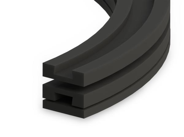Kurvenführungen für Scharnierbandketten mit Schwalbenschwanzführung - Profile zum Fördern und Transportieren - Murtfeldt GmbH Kunststoffe - Abbildung 1