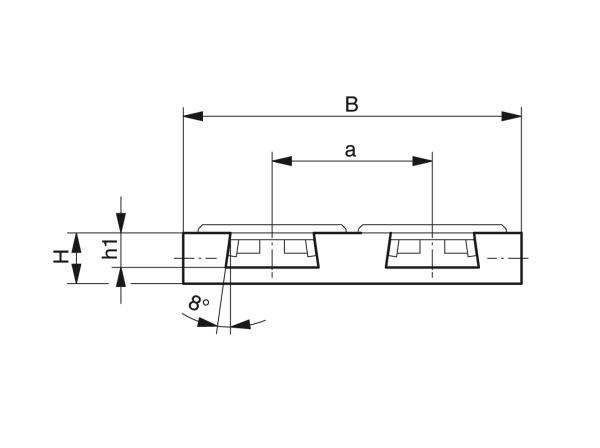 Kurvenführungen für Scharnierbandketten mit Schwalbenschwanzführung - Profile zum Fördern und Transportieren - Murtfeldt GmbH Kunststoffe - Technische Zeichnung 4