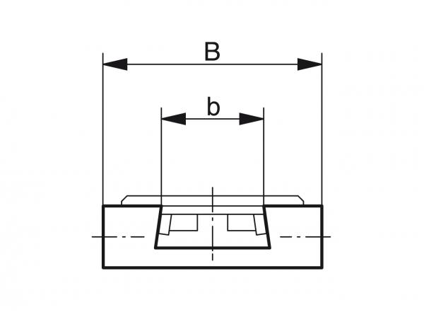 Curve guides for slat band chains with dovetail guide - Profiles for conveying and transportation - Murtfeldt GmbH Kunststoffe - Technische Zeichnung 1