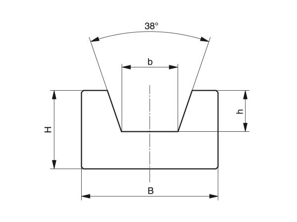 Type KR - Riemgeleidingen - Murtfeldt GmbH Kunststoffe - Technische Zeichnung 1