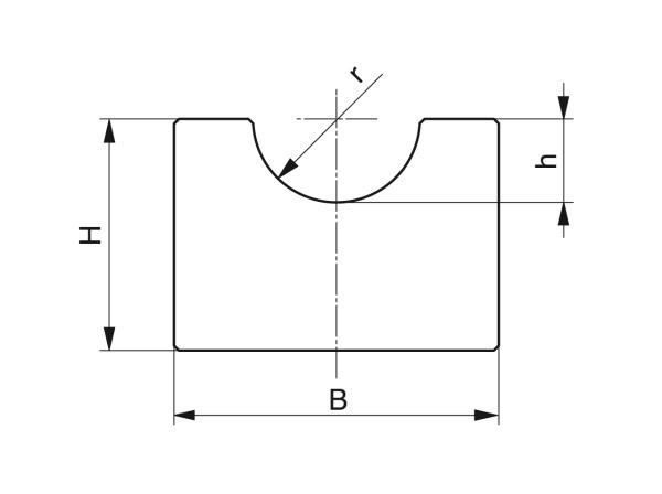 Type RR - Riemgeleidingen - Murtfeldt GmbH Kunststoffe - Technische Zeichnung 1