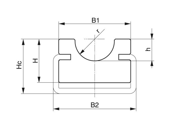Type RRC - Riemgeleidingen - Murtfeldt GmbH Kunststoffe - Technische Zeichnung 1