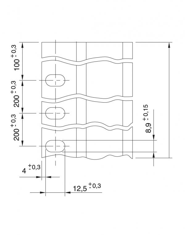 Type CKG 15V - Kettinggeleidingen voor rollenkettingen - Murtfeldt GmbH Kunststoffe - Technische Zeichnung 2
