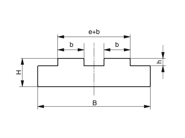 Typ T-Duplex - Standardkettenführungen für Rollenketten - Murtfeldt GmbH Kunststoffe - Technische Zeichnung 1