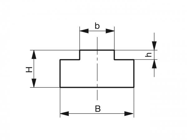Type T - Kettinggeleidingen voor rollenkettingen - Murtfeldt GmbH Kunststoffe - Technische Zeichnung 1