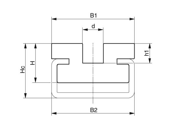 Tipo CRU - Guide per catene a maglie tonde - Murtfeldt GmbH Kunststoffe - Technische Zeichnung 1