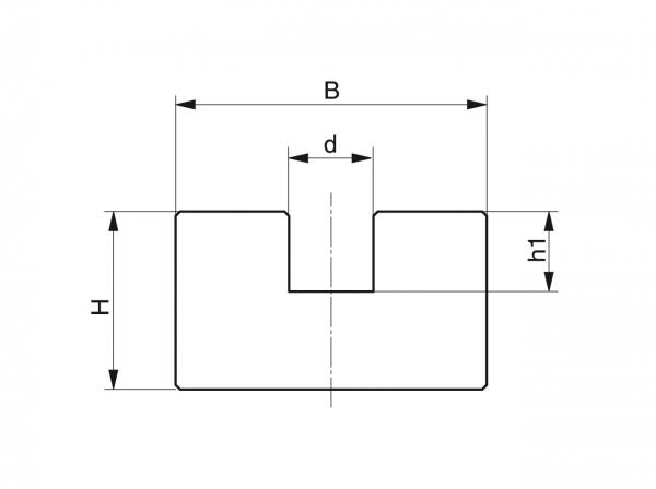 Type R - Kettinggeleidingen voor kettingen met ronde schakels - Murtfeldt GmbH Kunststoffe - Technische Zeichnung 1