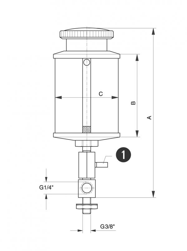 Type MOS - Handmatige smeersystemen - Murtfeldt GmbH Kunststoffe - Technische Zeichnung 1