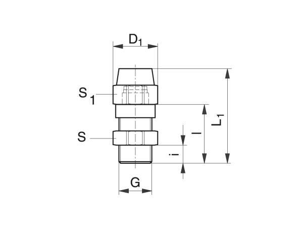 Rechte inschroef-schroefbevestiging voor CU-buis - Smeersystemen schroefbevestigingen - Murtfeldt GmbH Kunststoffe - Technische Zeichnung 1
