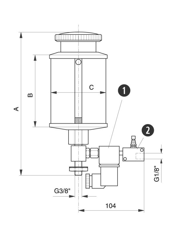 Type EPO - Centrale smeerunits - Murtfeldt GmbH Kunststoffe - Technische Zeichnung 1