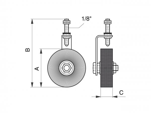 Lubrificazione dei rulli modello RSM/RSM-B - Sistemi di lubrificazione accessori - Murtfeldt GmbH Kunststoffe - Technische Zeichnung 1