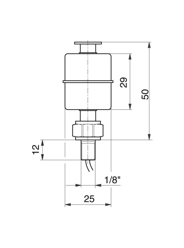 Schwimmer Magnetschalter - Schmiersysteme Zubehör - Murtfeldt GmbH Kunststoffe - Technische Zeichnung 1