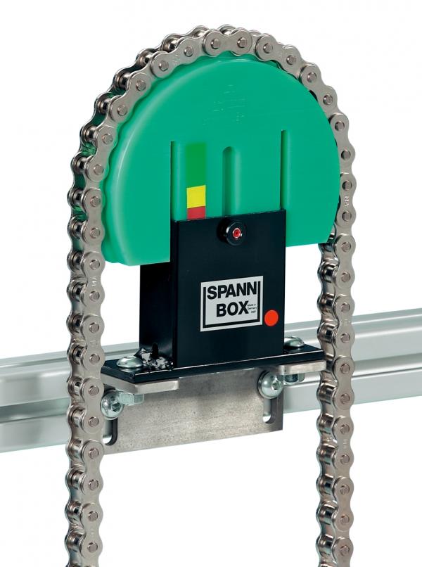 Spann-Box® Gr.1 mit Umlenkprofil 180° - Kettenspanner für Rollenketten - Murtfeldt GmbH Kunststoffe - Abbildung 1